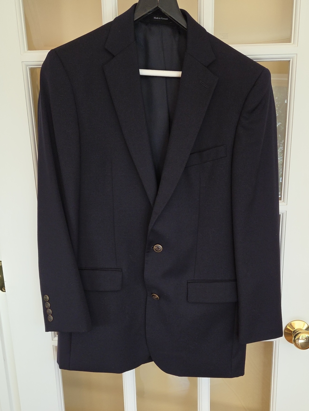 Joseph & Feiss Dark Navy Two-Button Sport Coat Size: 38 Long